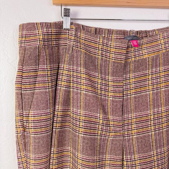Vince Camuto Plaid Pleated Wide Leg Pants Trousers Academia Preppy Size 20W NWT - Picture 3 of 12